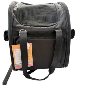 C&C California Pet Carrier Backpack Black Soft Sided Foldable NWT